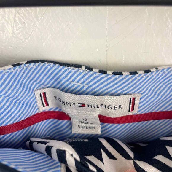 NWT Tommy Hilfiger Navy White Checkered Work Chino Pants Size 12 MSRP 89$ - Picture 3 of 8
